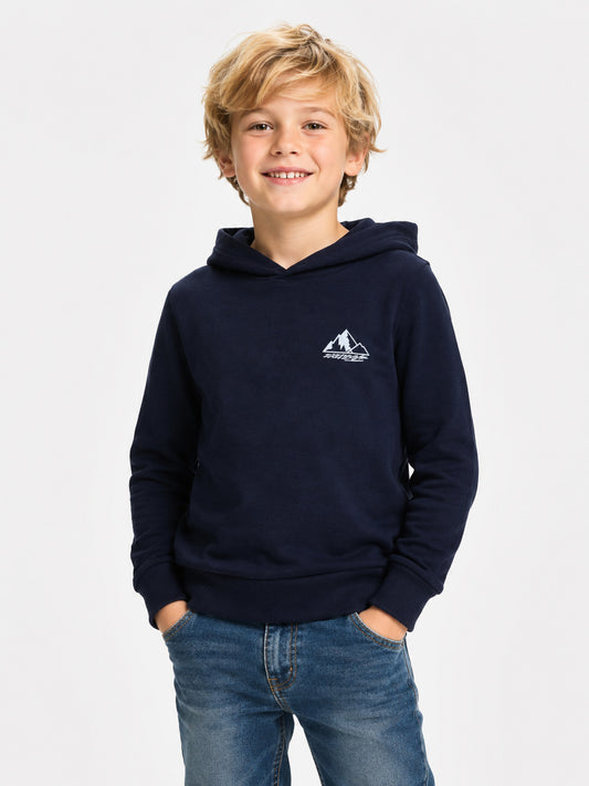Boys Hooded Pullover Navy Sweatshirt