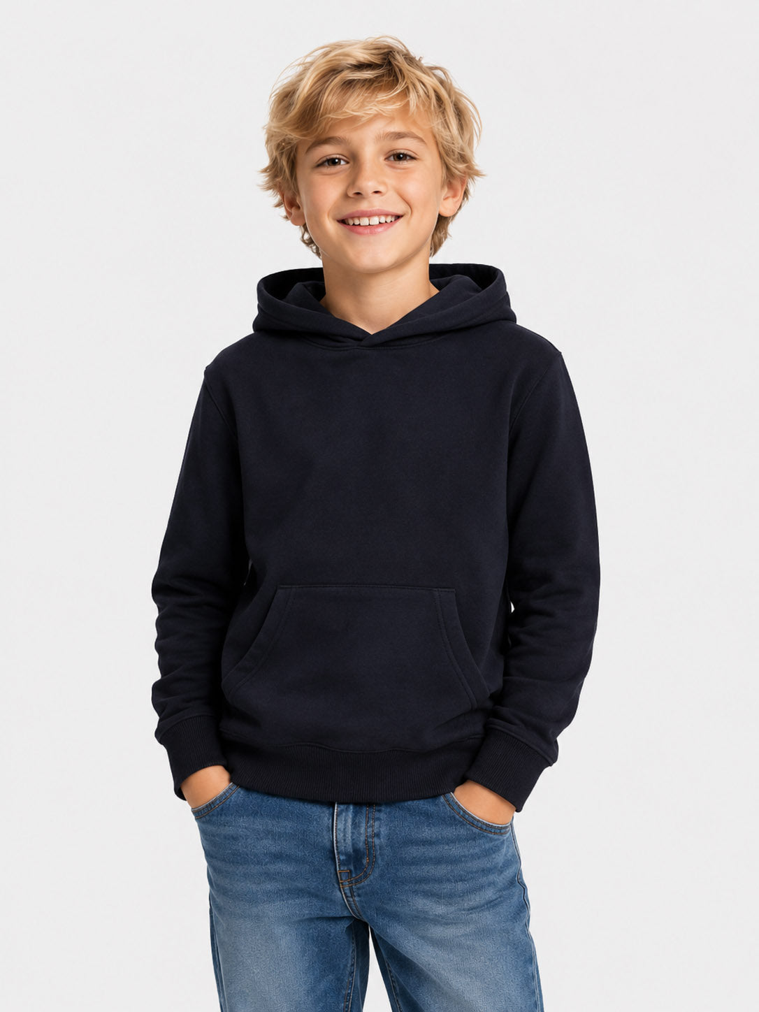 Boys Hooded Pullover Black Sweatshirt