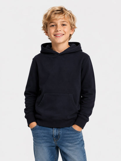 Boys Hooded Pullover Black Sweatshirt