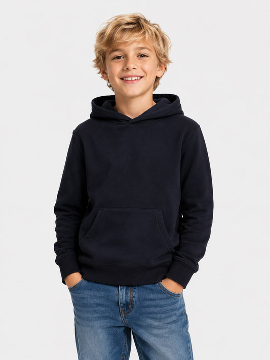 Boys Hooded Pullover Black Sweatshirt