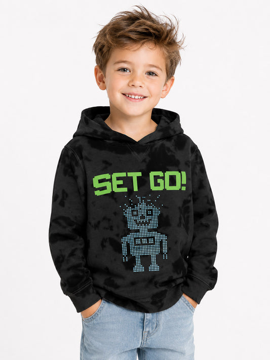 Boys Hooded Pullover Black Sweatshirt
