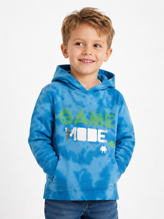 Boys Hooded Pullover Blue Sweatshirt