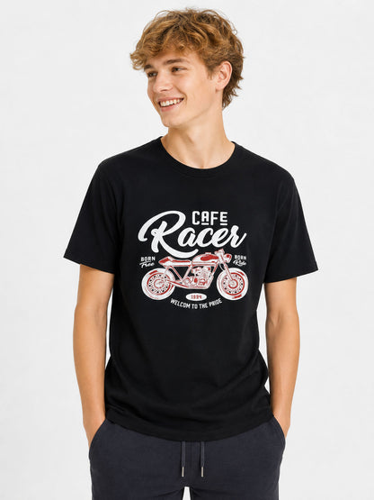 Boys Printed T Shirt Black