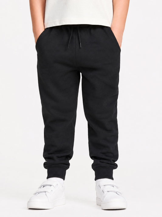 Boys Fleece Black Jogger