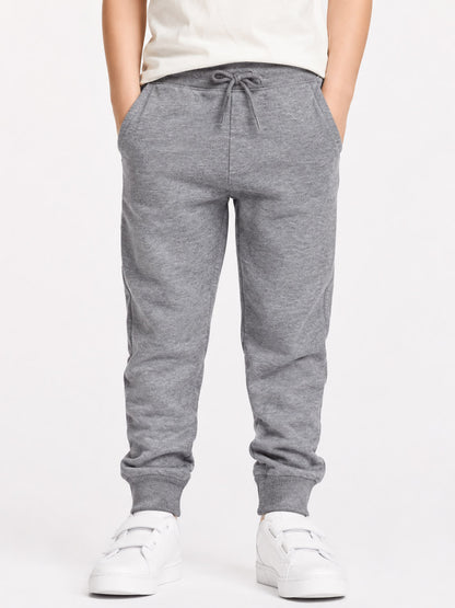 Boys Fleece Grey Melange Jogger