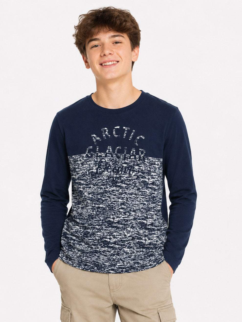 Boys Long Sleeve Navy T Shirt
