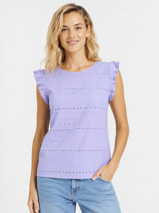 Ladies Crochet Lilac Top