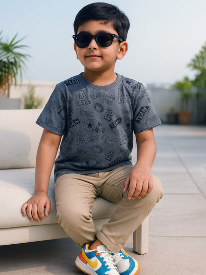 Boys Grey AOP T-Shirt