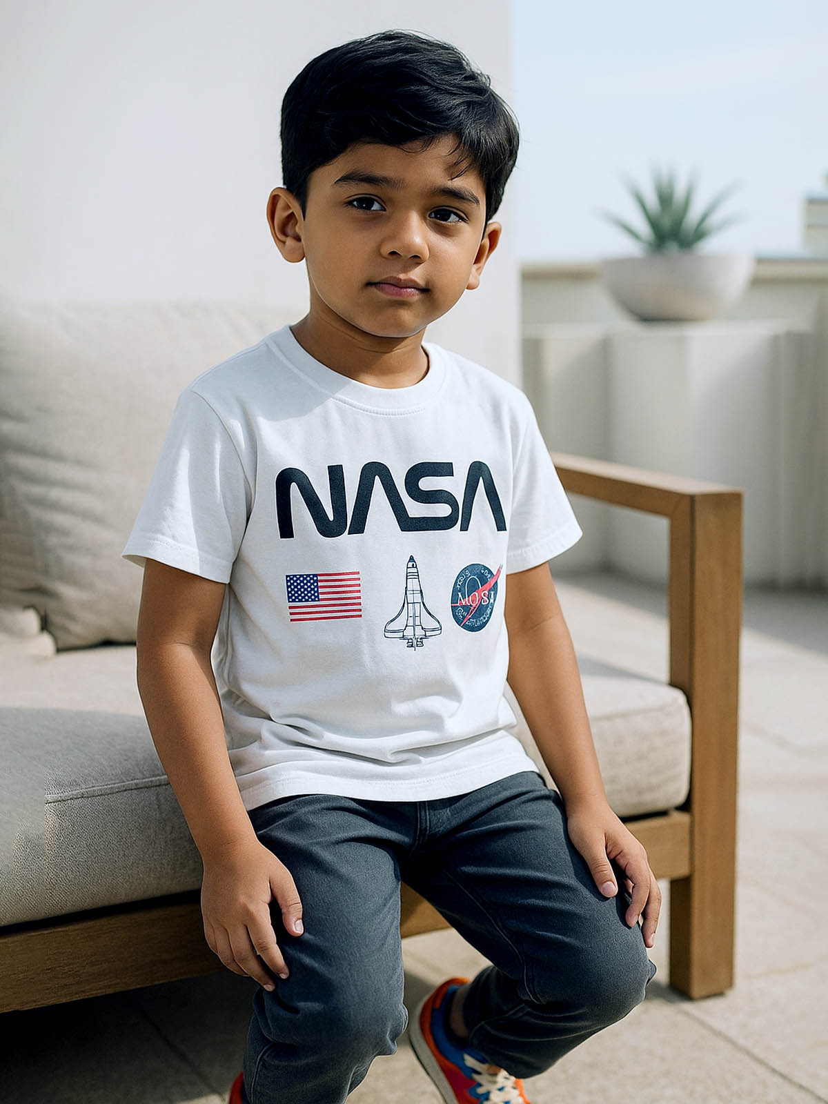 Boys Nasa Printed T-Shirt