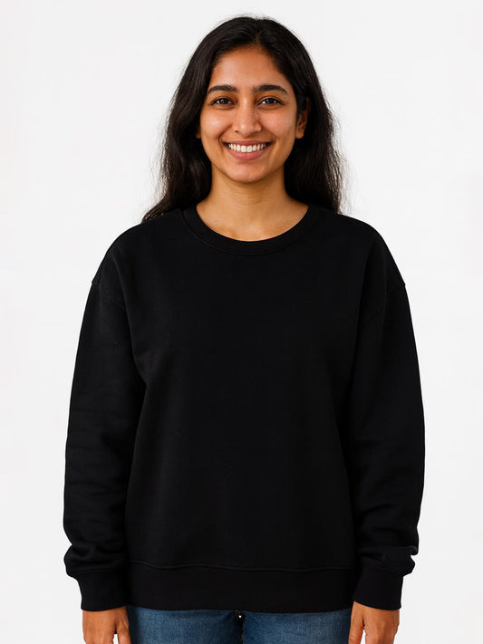 Ladies Black Pullover Sweatshirt
