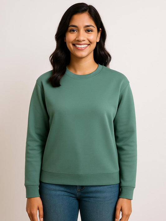 Ladies Green Pullover Sweatshirt