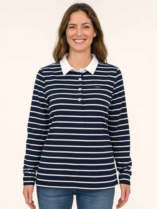 Ladies Interlock Striped Polo