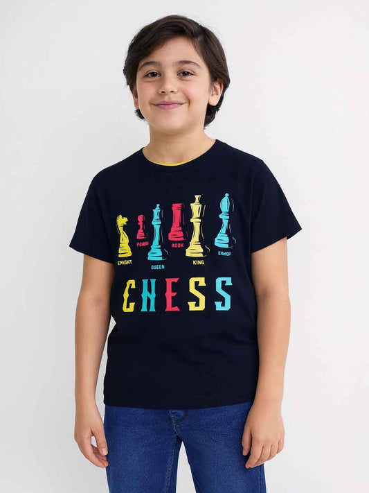 Boys Printed T Shirt Black