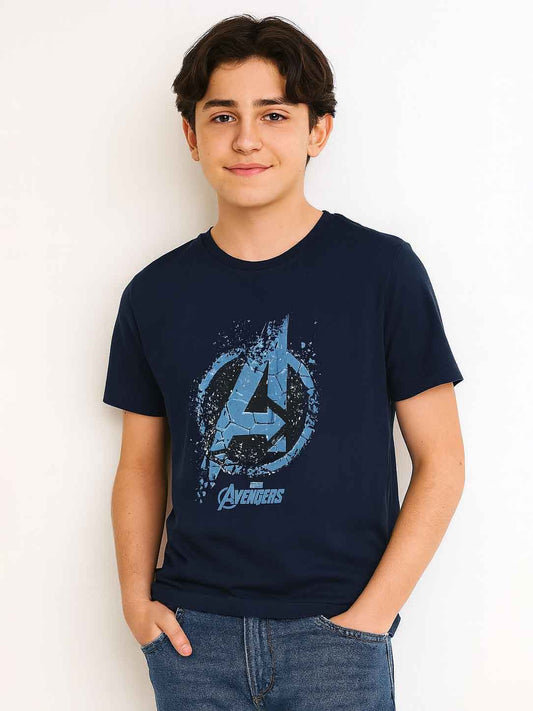Boys Printed T Shirt Navy