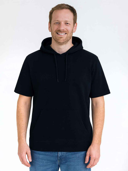 Mens French Terry Hooded Black Sweatshirt