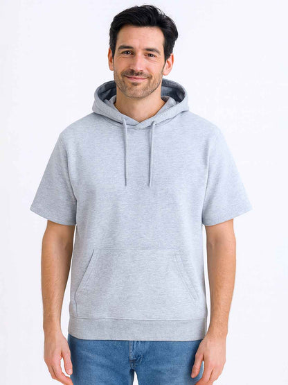 Mens French Terry Hooded Grey Sweatshirt