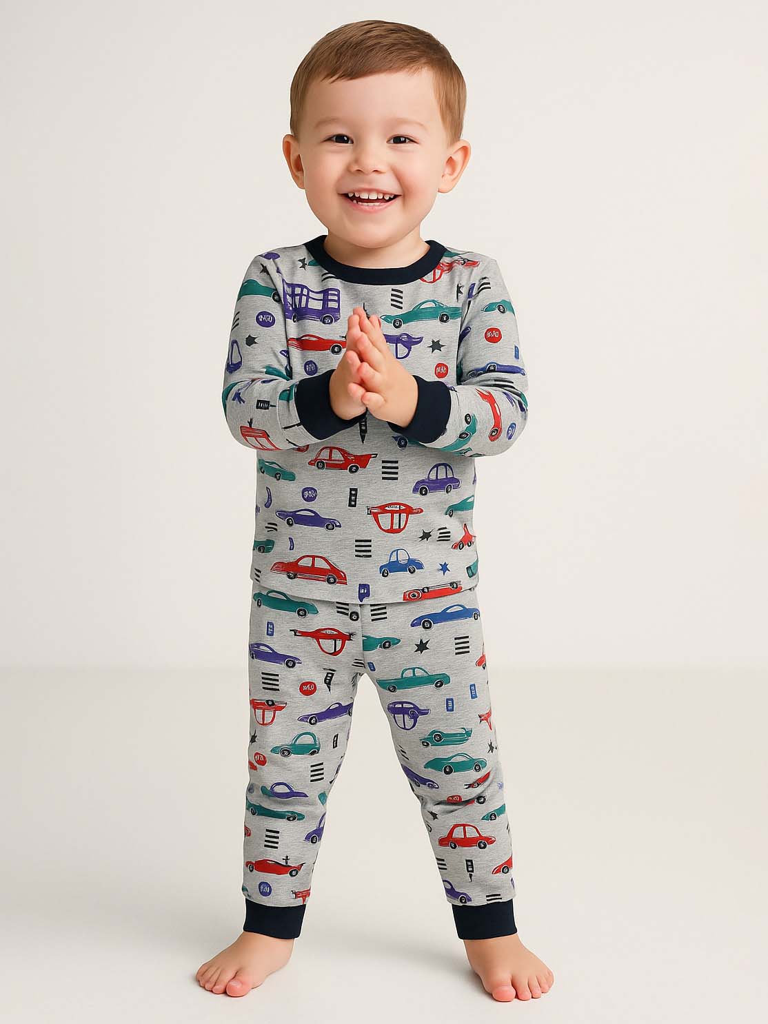 Baby Boys Printed Pyjama Set Grey