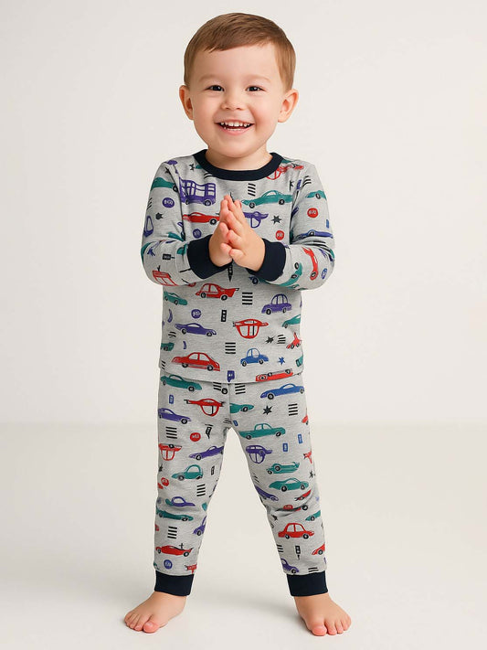 Baby Boys Printed Pyjama Set Grey