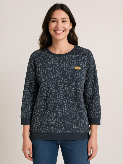 Ladies Printed 3/4th Sleeve top