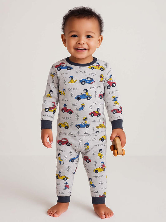Baby Boys Printed Pyjama Set Grey AOP