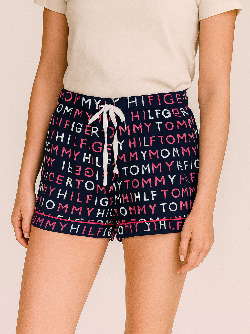 Ladies NAVY AOP Woven Shorts