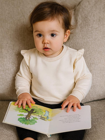 Baby Girls Beige Pullover Sweatshirt