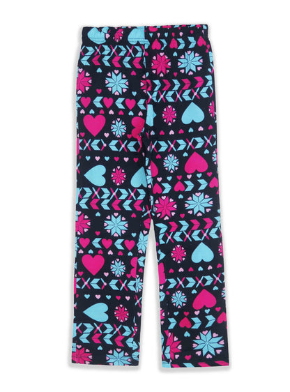 Girls Fuchsia Navy AOP Pyjama Set