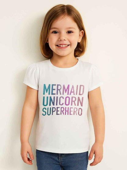 Girls Glitter Printed T Shirt