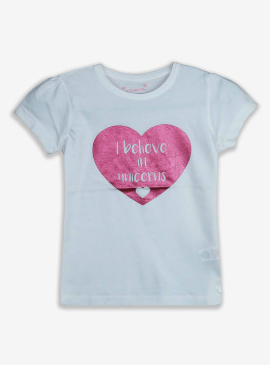 Girls Glitter Printed T Shirt