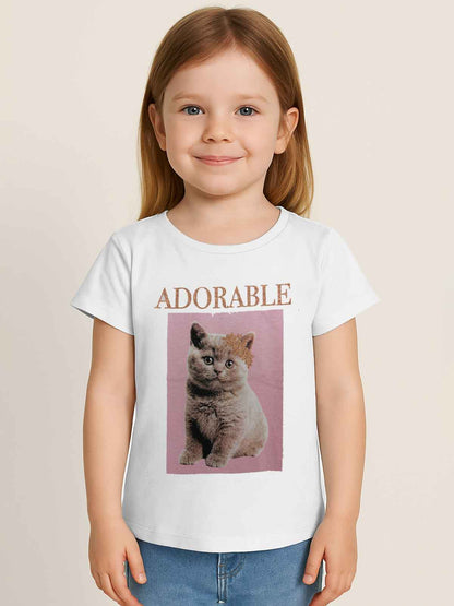 Girls Glitter Printed T Shirt
