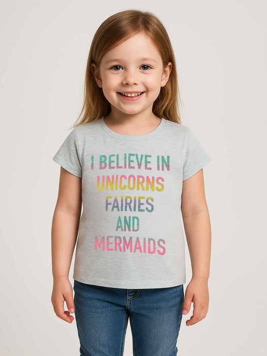 Girls Glitter Printed T Shirt