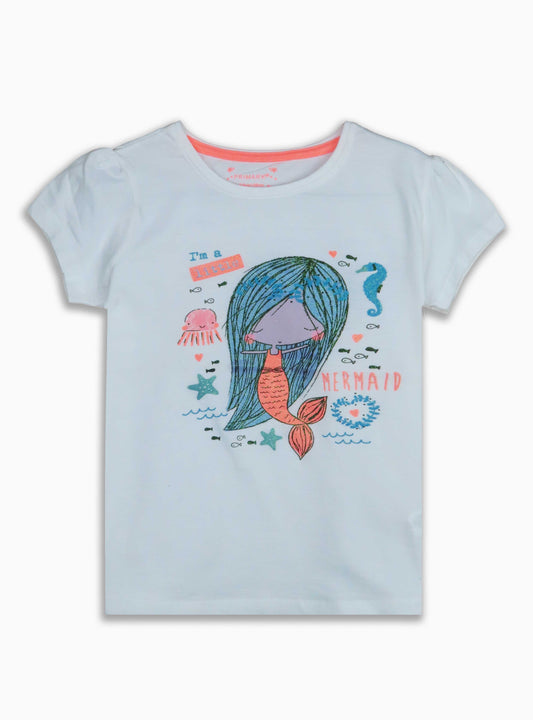 Girls Glitter Printed T Shirt