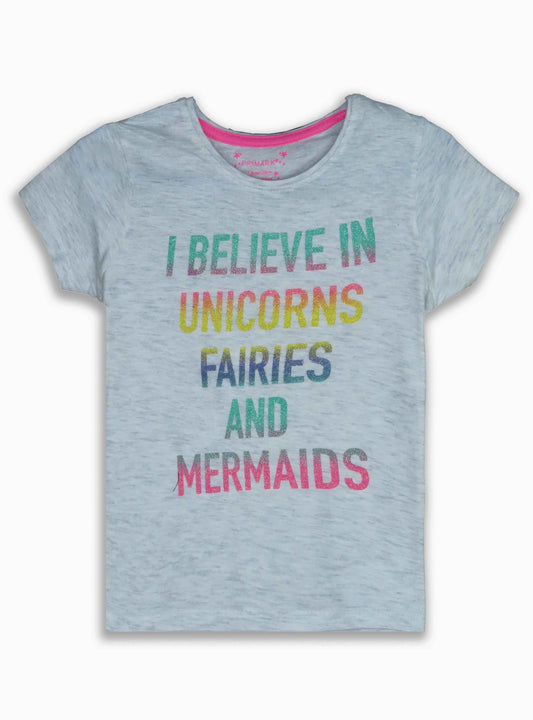 Girls Glitter Printed T Shirt