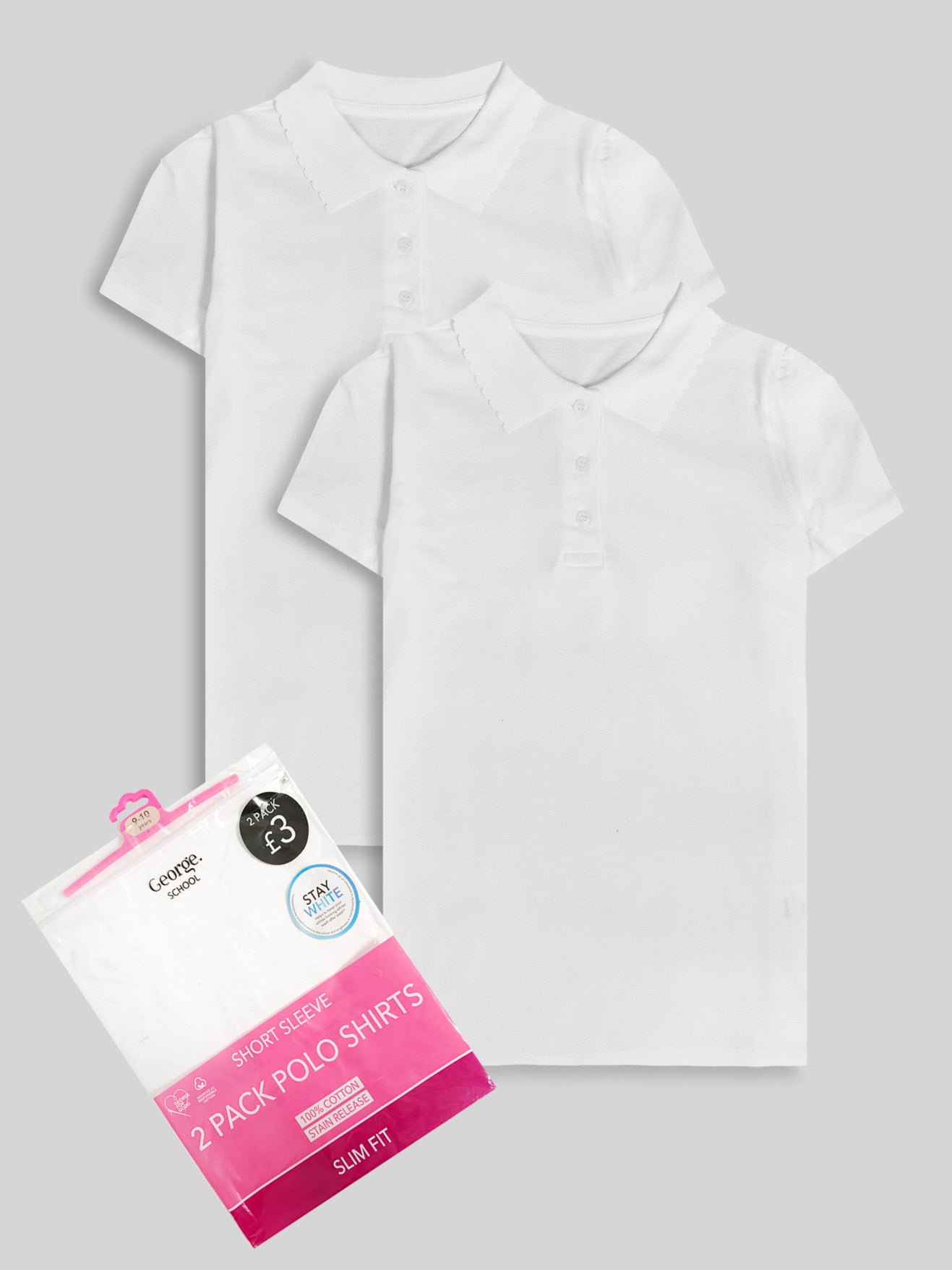 Girls 2 Pack School Polos