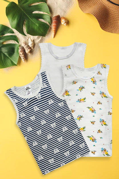 Baby Girls 3 Pack Vests