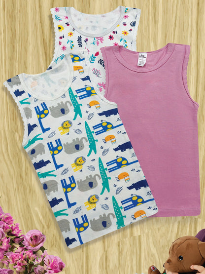 Baby Girls 3 Pack Vests
