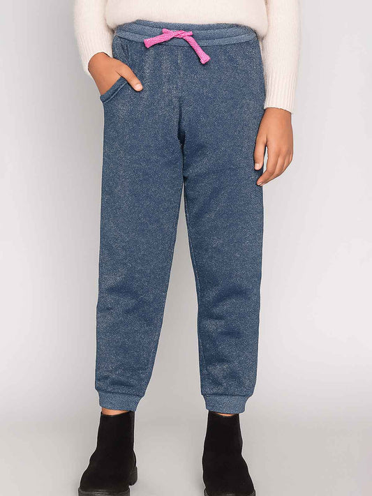 Older Girls Lurex Printed Knit Jogger