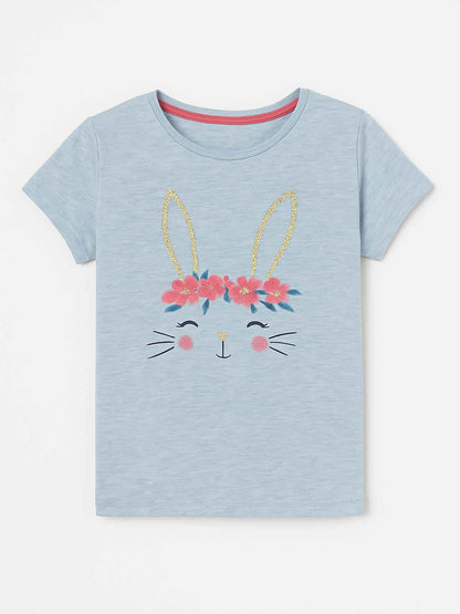 Girls Glitter Printed T Shirt