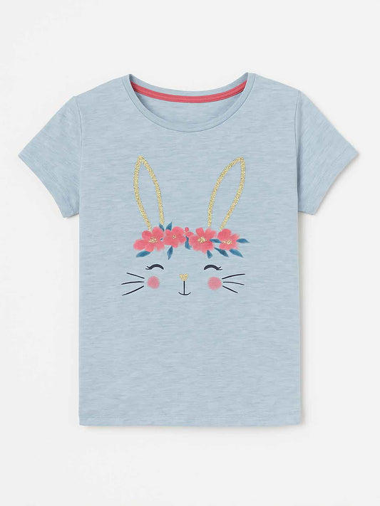 Girls Glitter Printed T Shirt