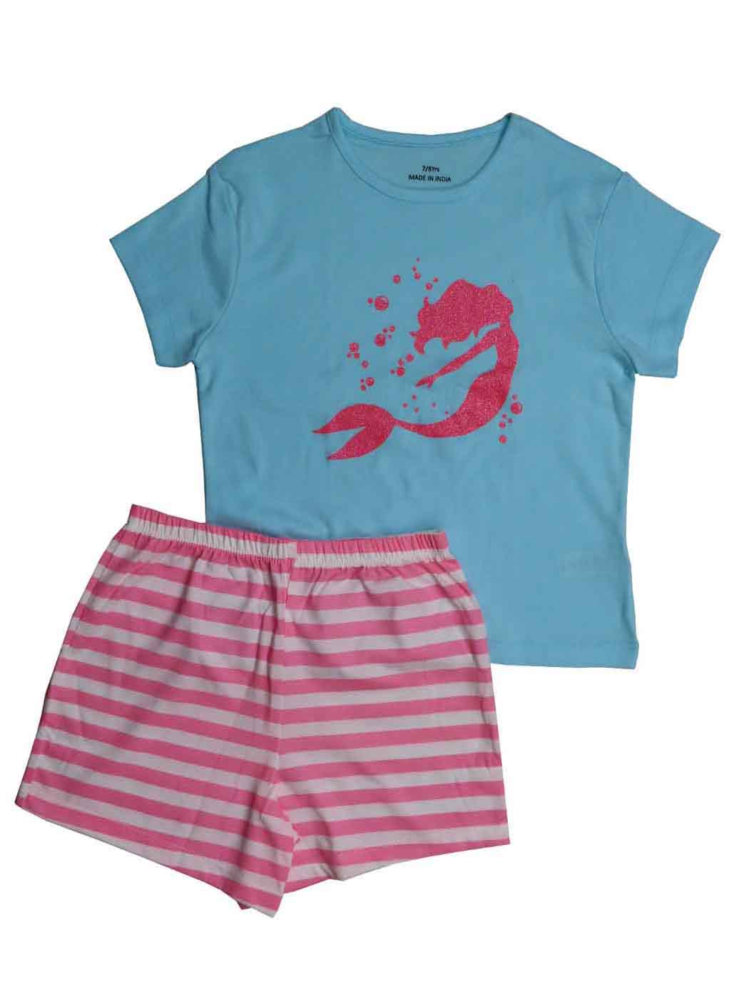 Girls Printed Shorty Pyjama Sets Packaged