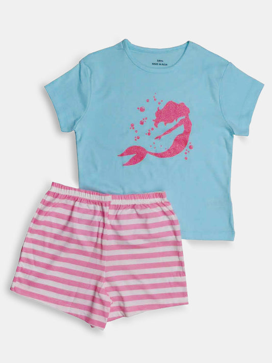 Girls Printed Shorty Pyjama Sets Packaged
