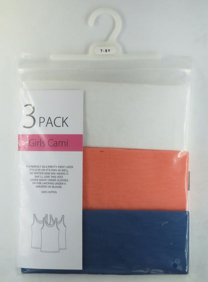 Girls 3 Pack Sleeveless Tops