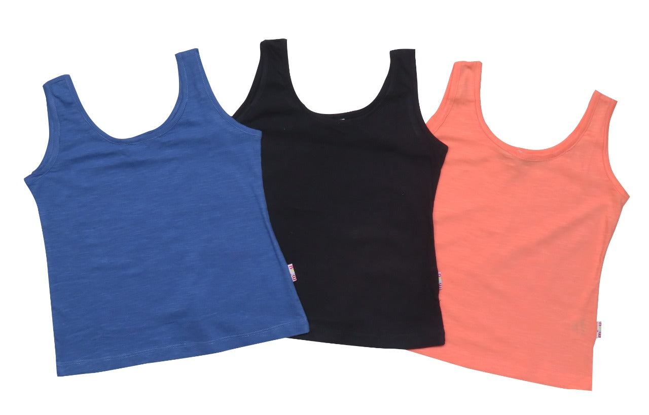 Girls 3 Pack Sleeveless Tops