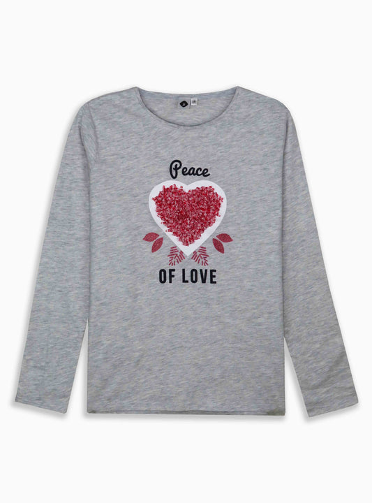 Girls Long Sleeve Applique Top