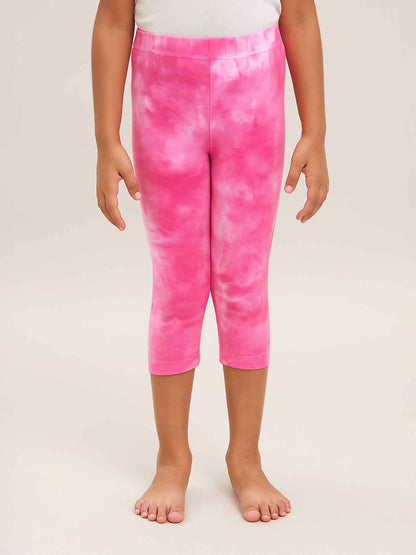 Girls Stretch Tie n Dye Capri