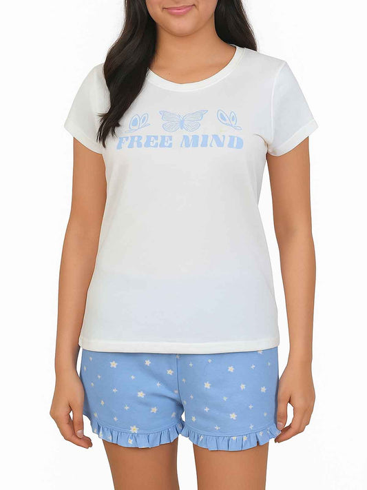Girls Printed Shorty Pyjama Sets