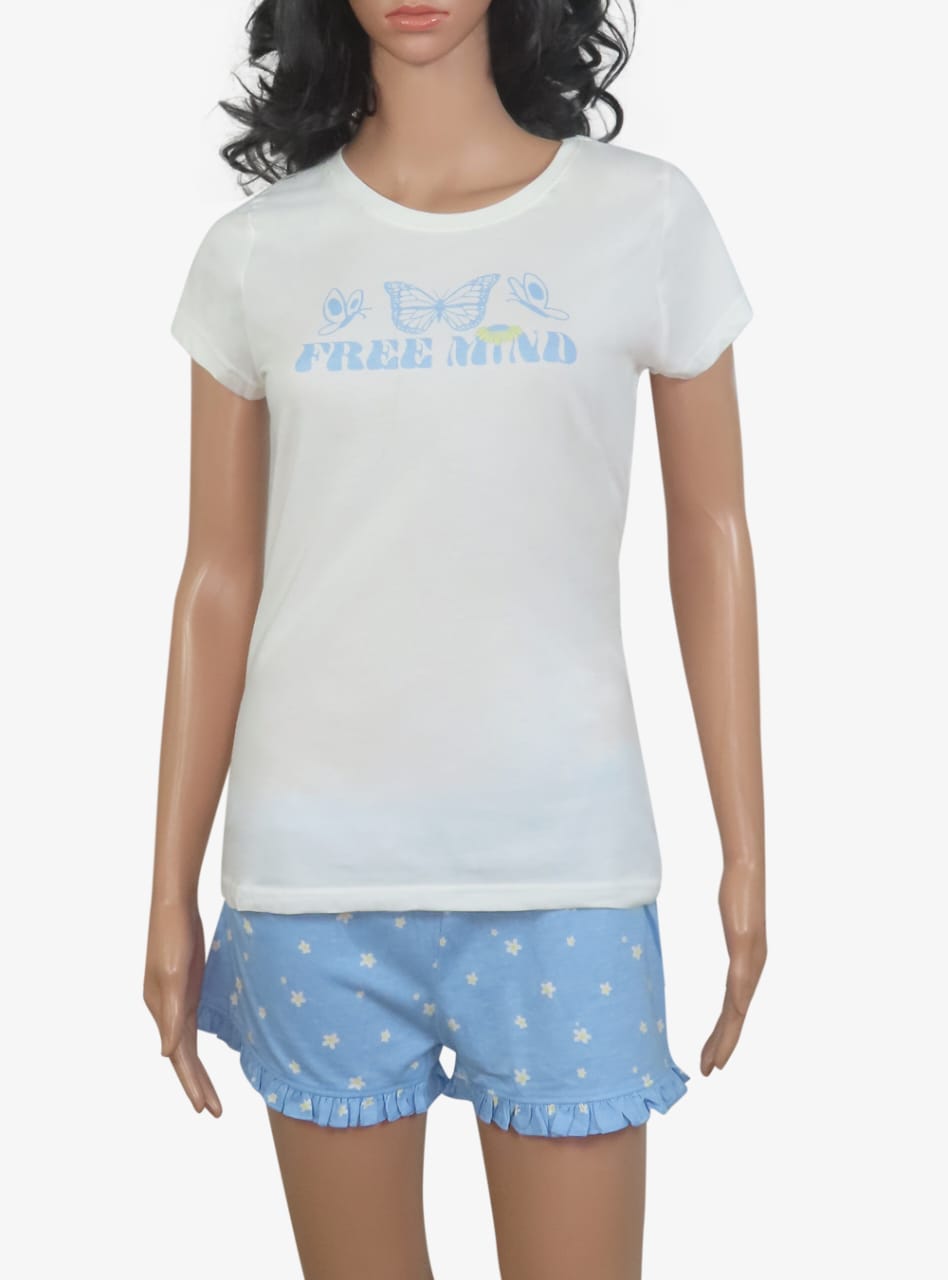 Girls Printed Shorty Pyjama Sets