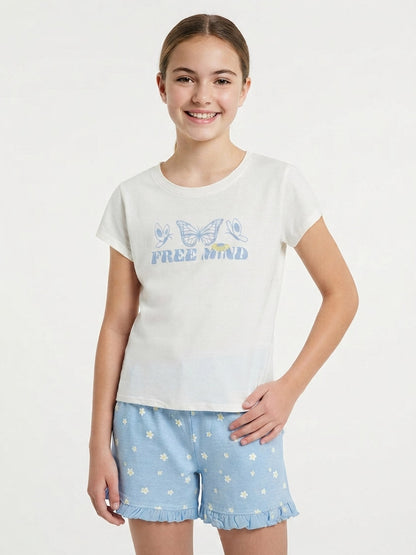 Girls Printed Shorty Pyjama Sets