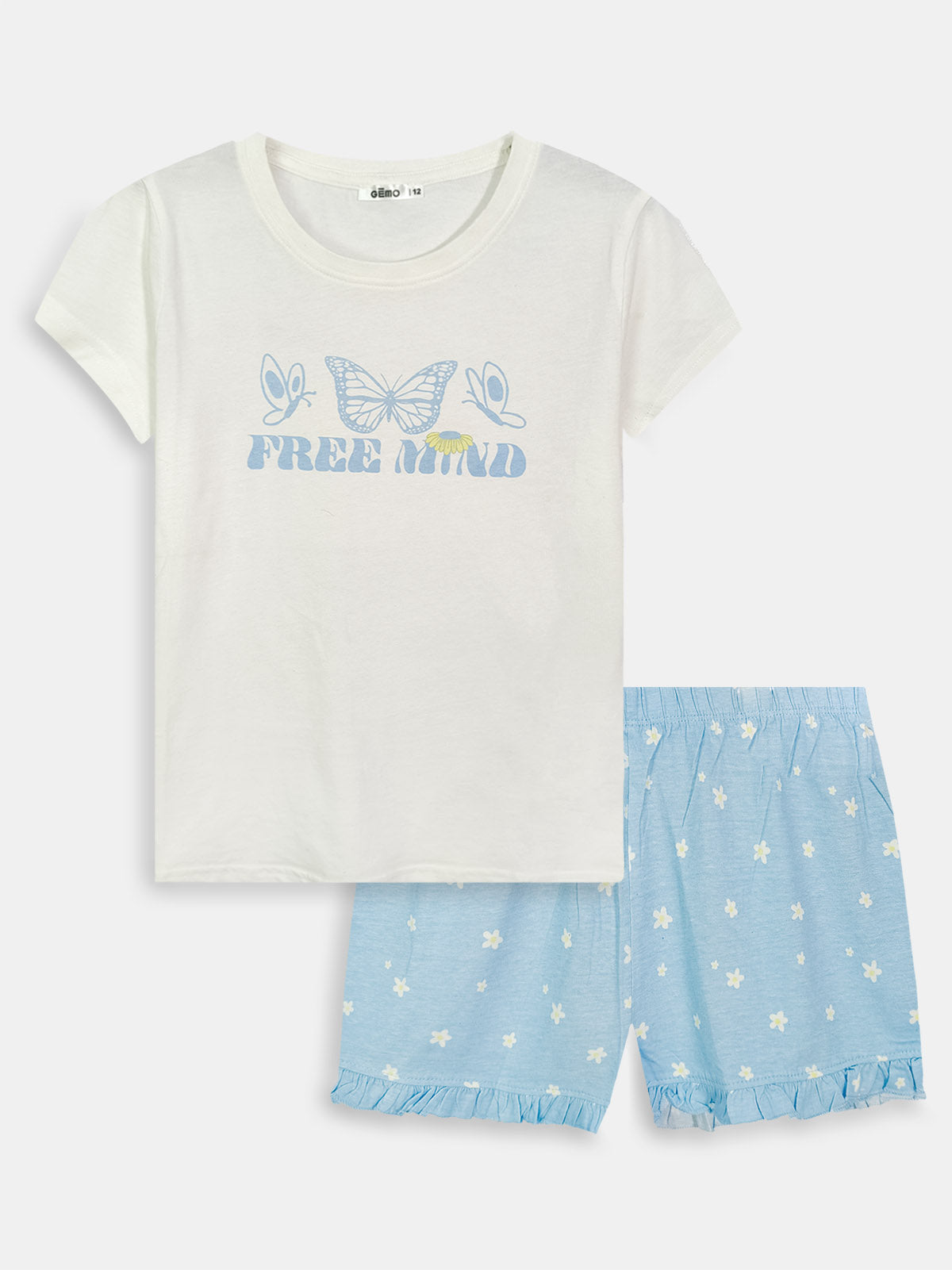 Girls Printed Shorty Pyjama Sets