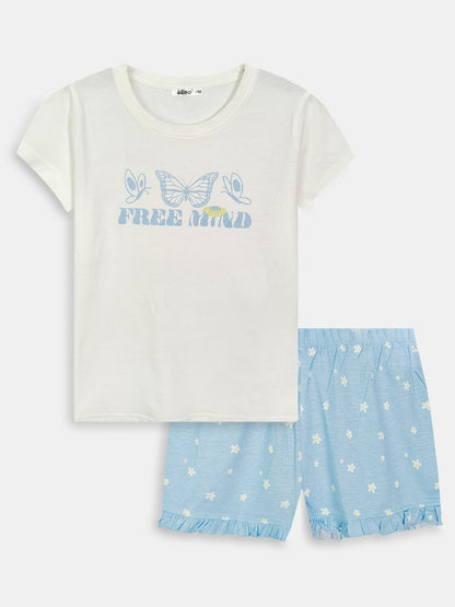 Girls Printed Shorty Pyjama Sets